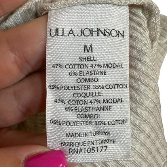 Ulla Johnson Lilo Top in Cobblestone tan with ruffle shoulders Medium - Picture 10 of 11